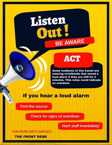 Alert poster designed by service user representative.
