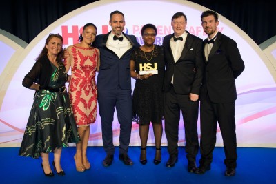 Members of Inclusion Thurrock Psychological Therapies Service receiving their award at the HSJ Patient Safety Awards
