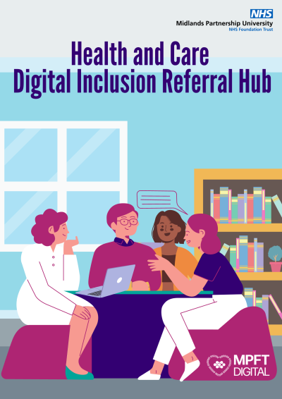 Graphic reading 'Health and Care Digital Inclusion Referral Hub'