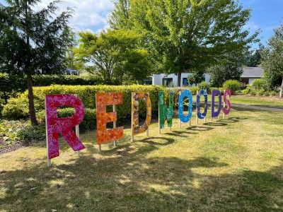 Redwoods sign at the Summer Festival 2025