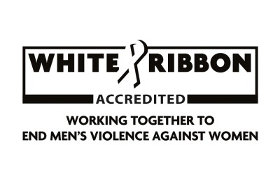 White ribbon accreditation logo